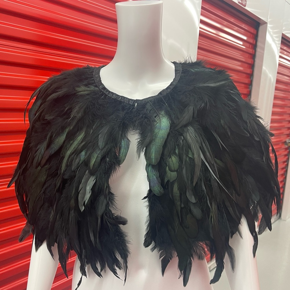 Black Feather Capelet